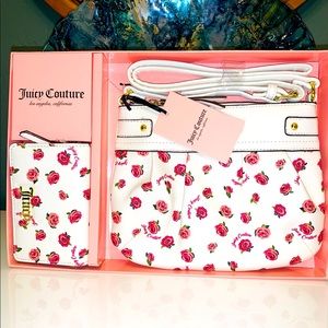 Juicy Couture Purse & Wallet Gift Set White Purse Flowers